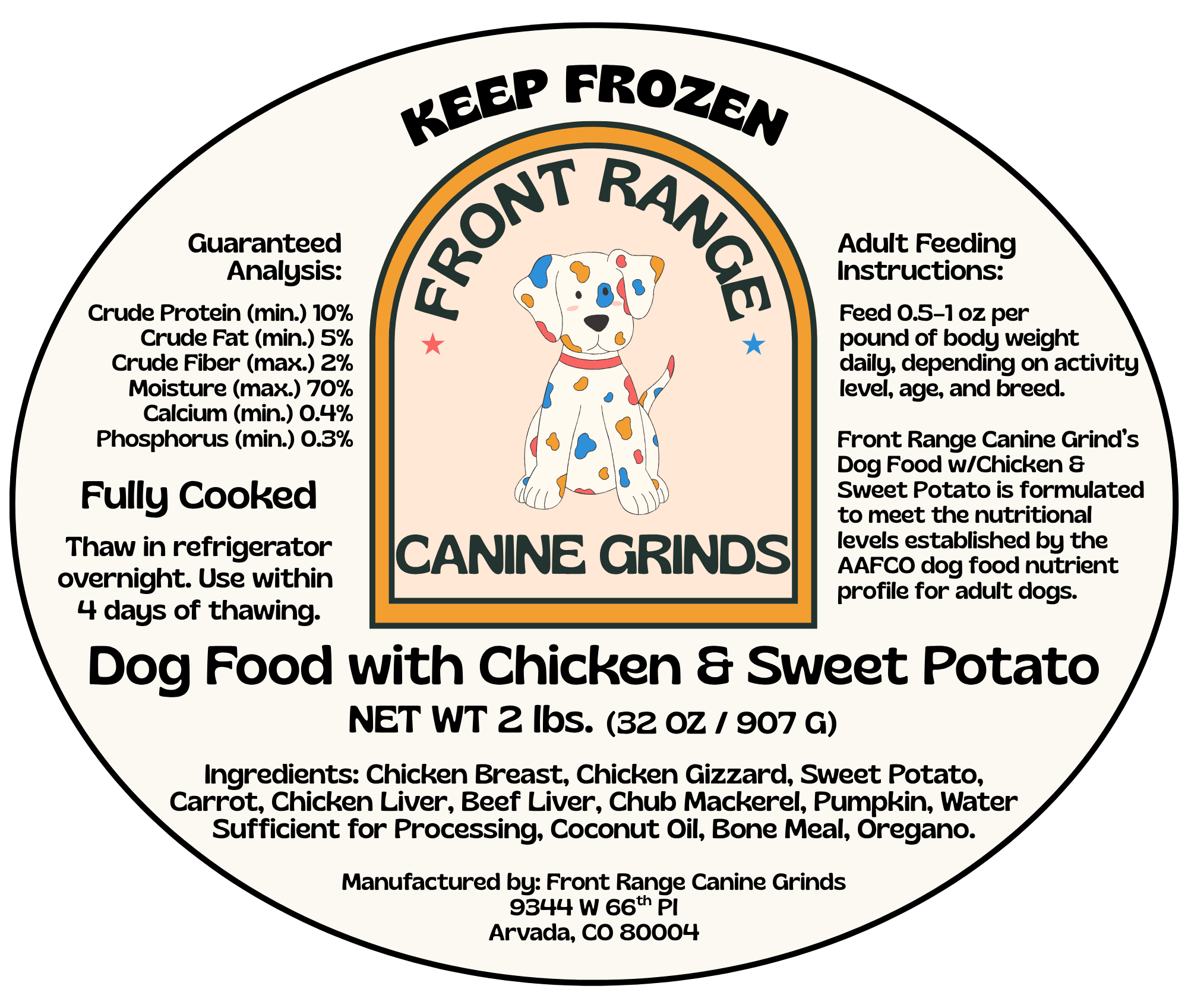 Chicken & Sweet Potato Grind (2 lbs.)