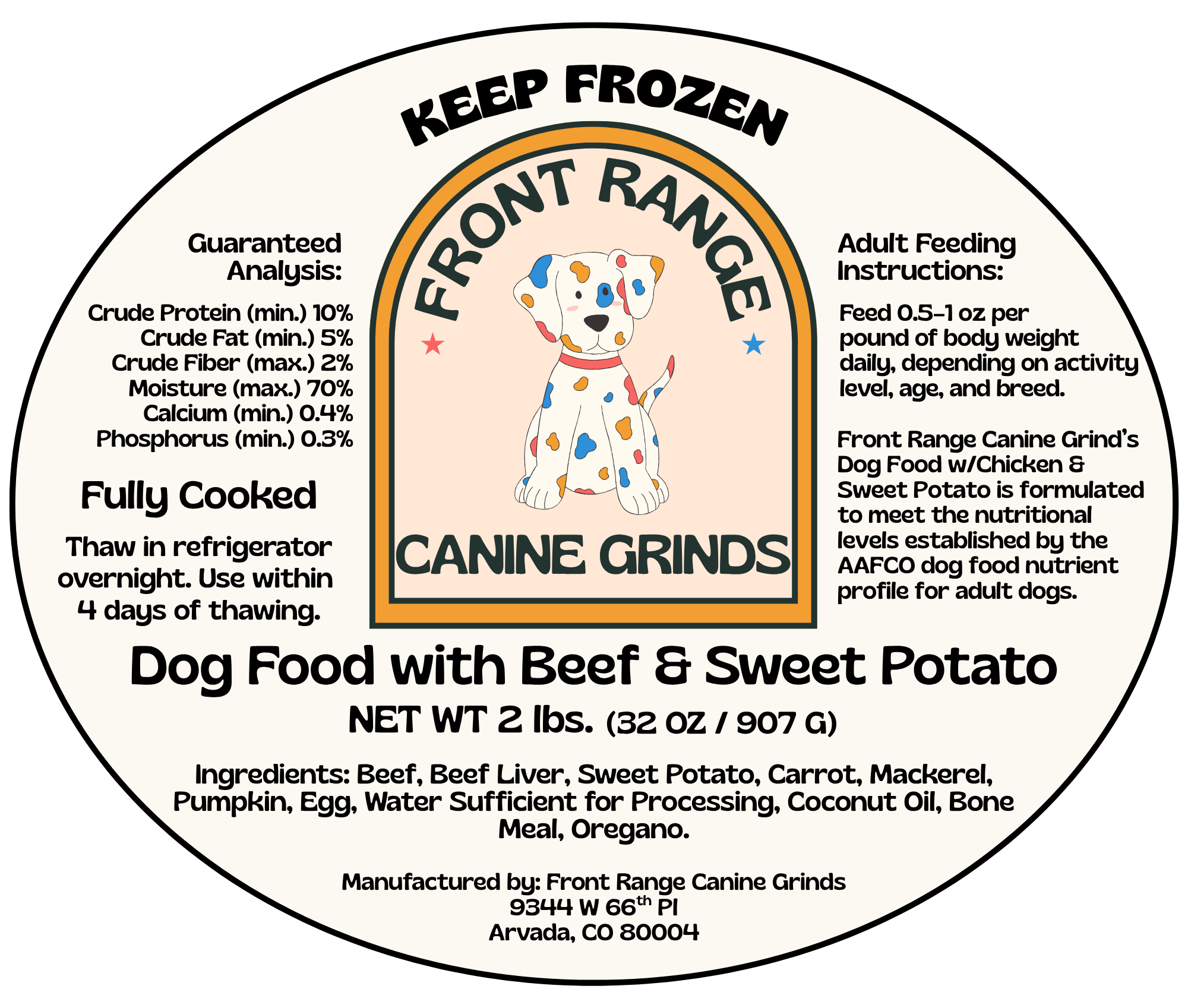 Beef & Sweet Potato Grind (2 lbs.)